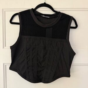 Black Sleeveless Mesh Top